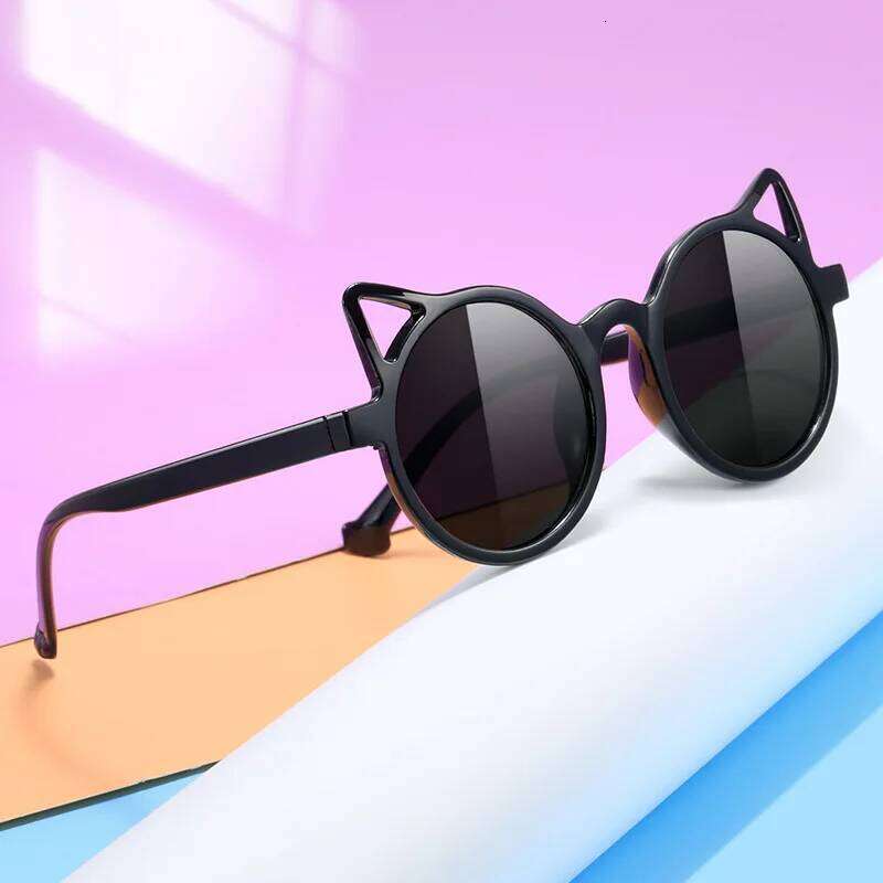 2PCS 2024 New Cat's Ears Children's Personality Sunglasses UV Protection Cute Baby Glasses Fashion Z260304