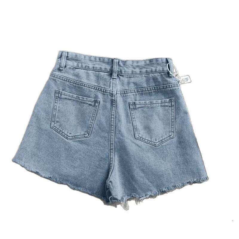 Women's High Waist Distressed Denim - Summer A-Line Loose Fit Raw Hem Casual Shorts for Trendy Street Style XJ260305