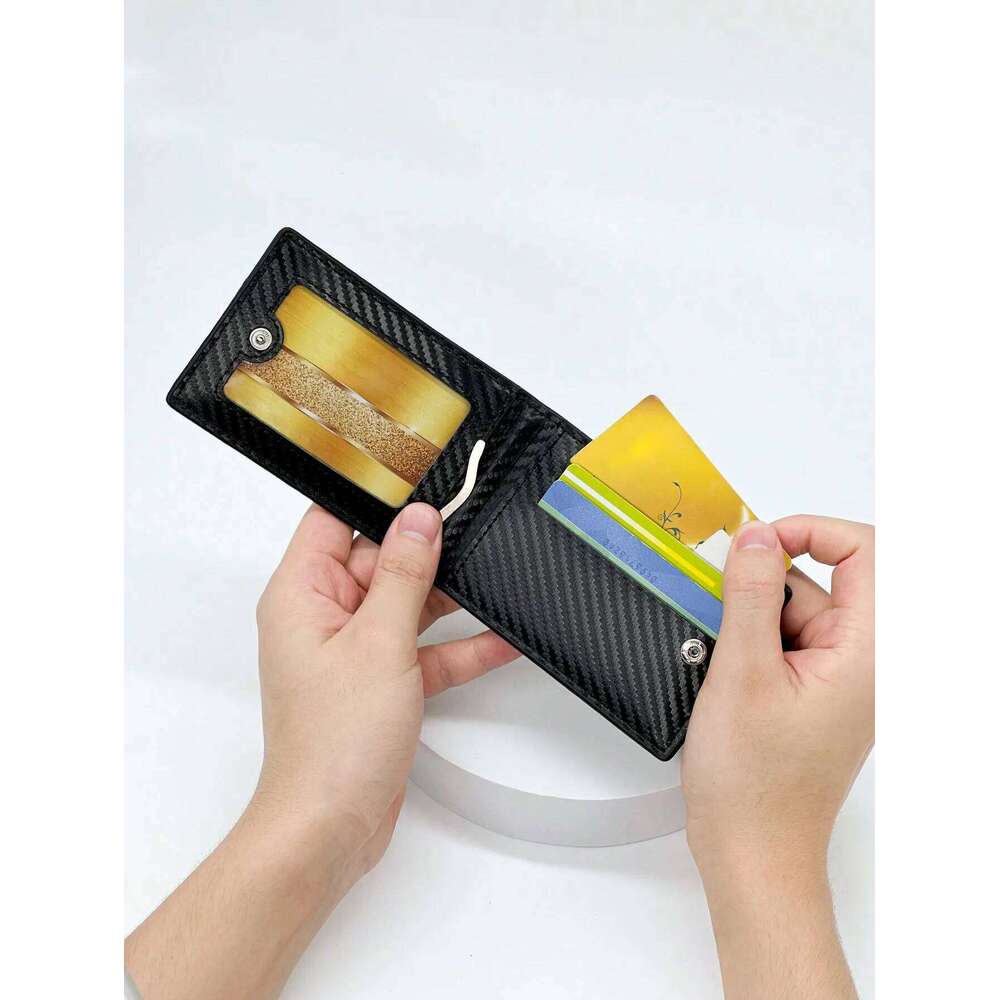Fashion Business Carbon Fiber Men's Anti-theft Brush Multi Holder Card Case C260304