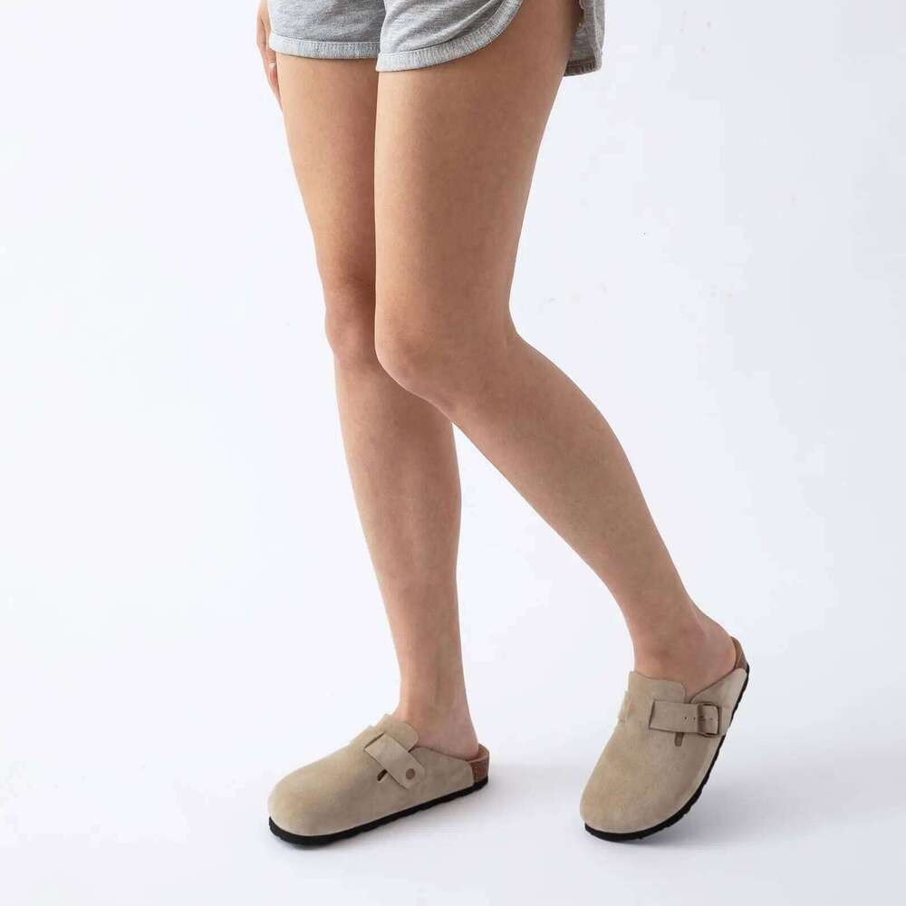 Kidmi Classic Womens Cork Footbed Suede Slippers Arch Support Potato with Adjustable Buckle Summer Clogs Women Shoes