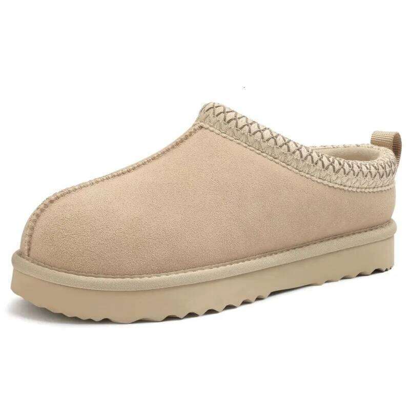 Kidmi New Winter Genuine Suede Women's Snow Fuzzy Warm House Water Resistant Slippers Soft Sole Women Ankle Boots