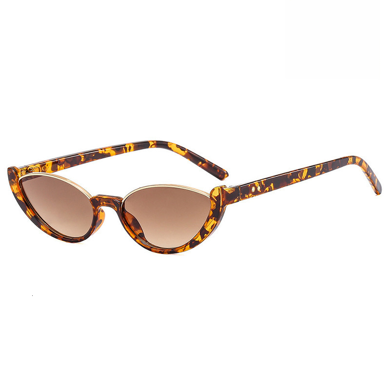 2026 New Retro Cat Eye Small Frame Sunglasses For Women, American And European Style Sunglasses Internet Celebrity Y2K Leopard Pattern Eyeframe