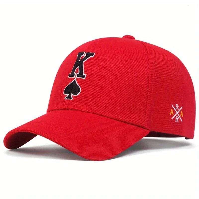 Unisex Spades K Embroidery Baseball Caps Outdoor Adjustable Spring and Autumn Casual Sunscreen Hat Y260304