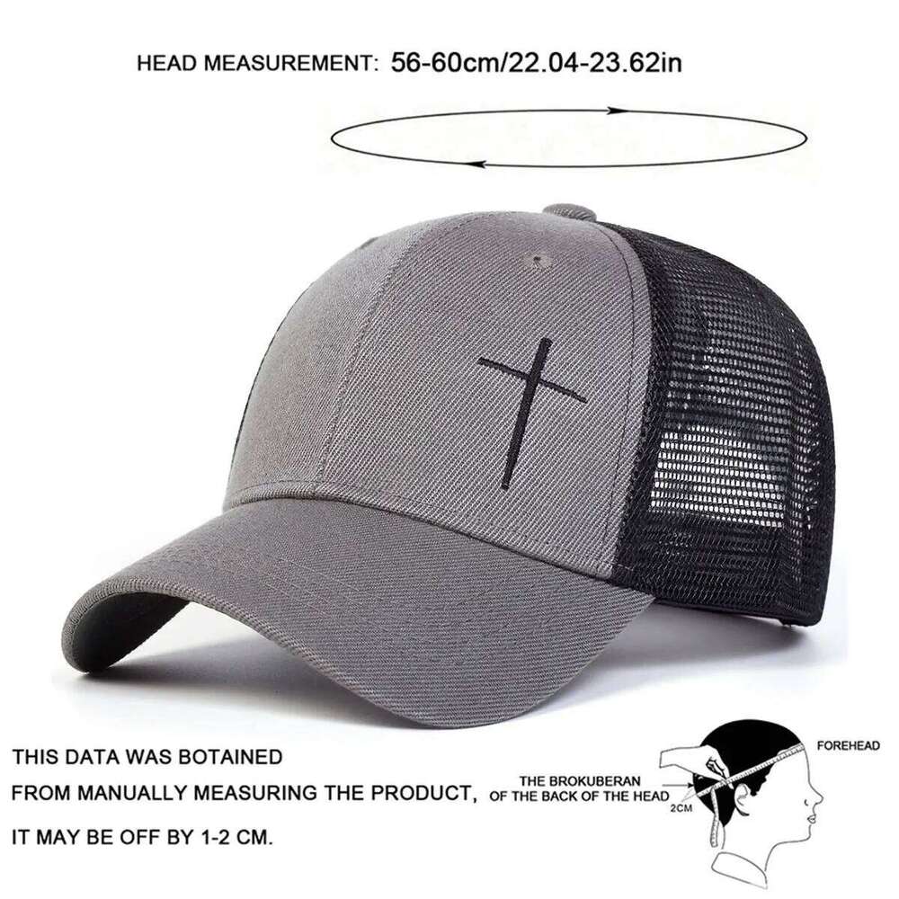 Unisex Cross Embroidery Baseball Net Caps Spring and Summer Outdoor Adjustable Casual Hats Hip Hop Sunscreen Hat Y260304