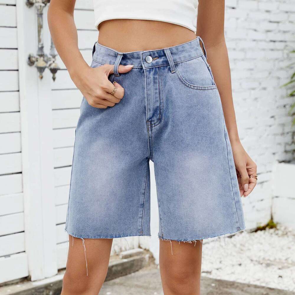 american european style summer new fashion women's washed straight loose casual trendy solid color jeans shorts female clothes XJ260305