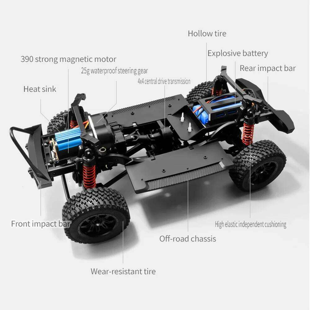 MN128 RC Crawler 1/12 Full Scale 4x4 2.4G Climbing Buggy Vehicle with LED Light 4WD Off-road Remote Control Cars Toys for Kids Z260304