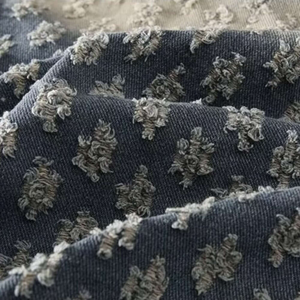 European Style Hot-Selling High Street Fashion Retro Distressed Washed Jacquard Denim Trendy Shirt Coat Spring Autumn Jacket