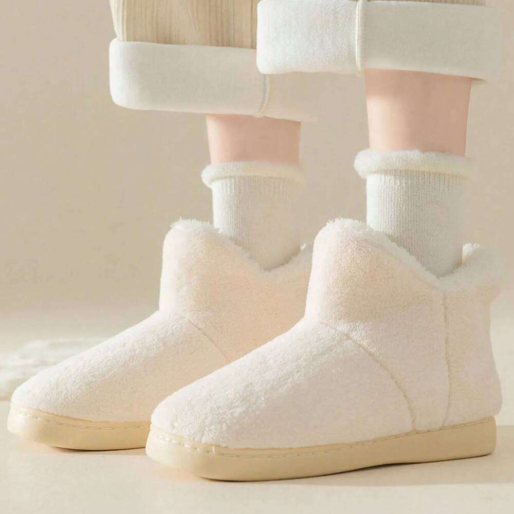2025 Winter Warm Shoes Woman Men Indoor Slippers Soft Plus Couples Home Floor Snow Boots Anti-slip Female House Footwear