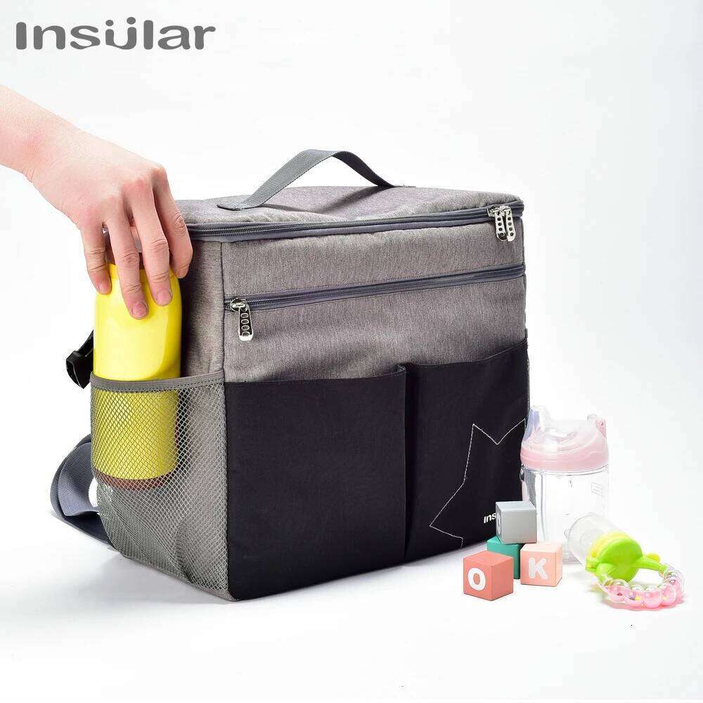 Insular Mommy Diaper Mother Large Capacity Travel Nappy Backpacks with Anti-loss Zipper Solid Baby Maternity Nursing Bags Z260304