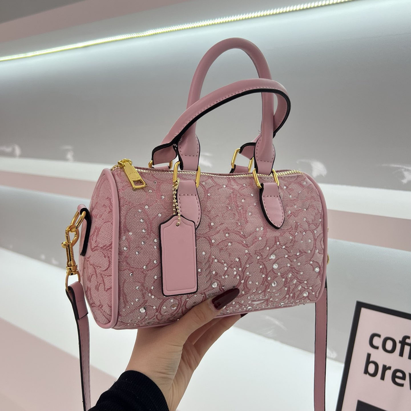 Top Designer bag Handbags Classic Old Flower Pull Link Closure Tote Shoulder Bag Mini Women's Bag Leather Crossbody Embossed Handbag rhinestone Handbag