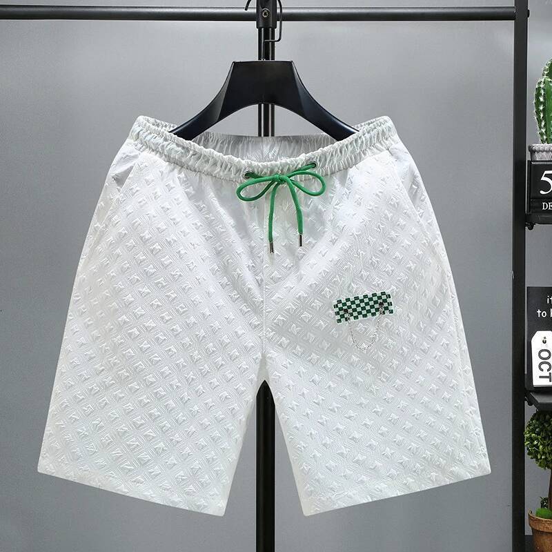 Ice Silk orts Men's Summer New Sle Couple Thin Loose Large Size Mid-Pants Qui Dry Trendy Beach Five-Quarter Pants