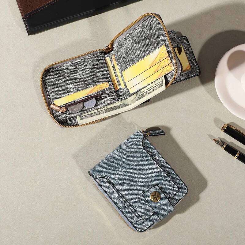 Mens Fashionable Tree Pattern Zipper Wallet Stylish Card Organizer with Secure Coin Pouch - Durable PU Material for Business C260304