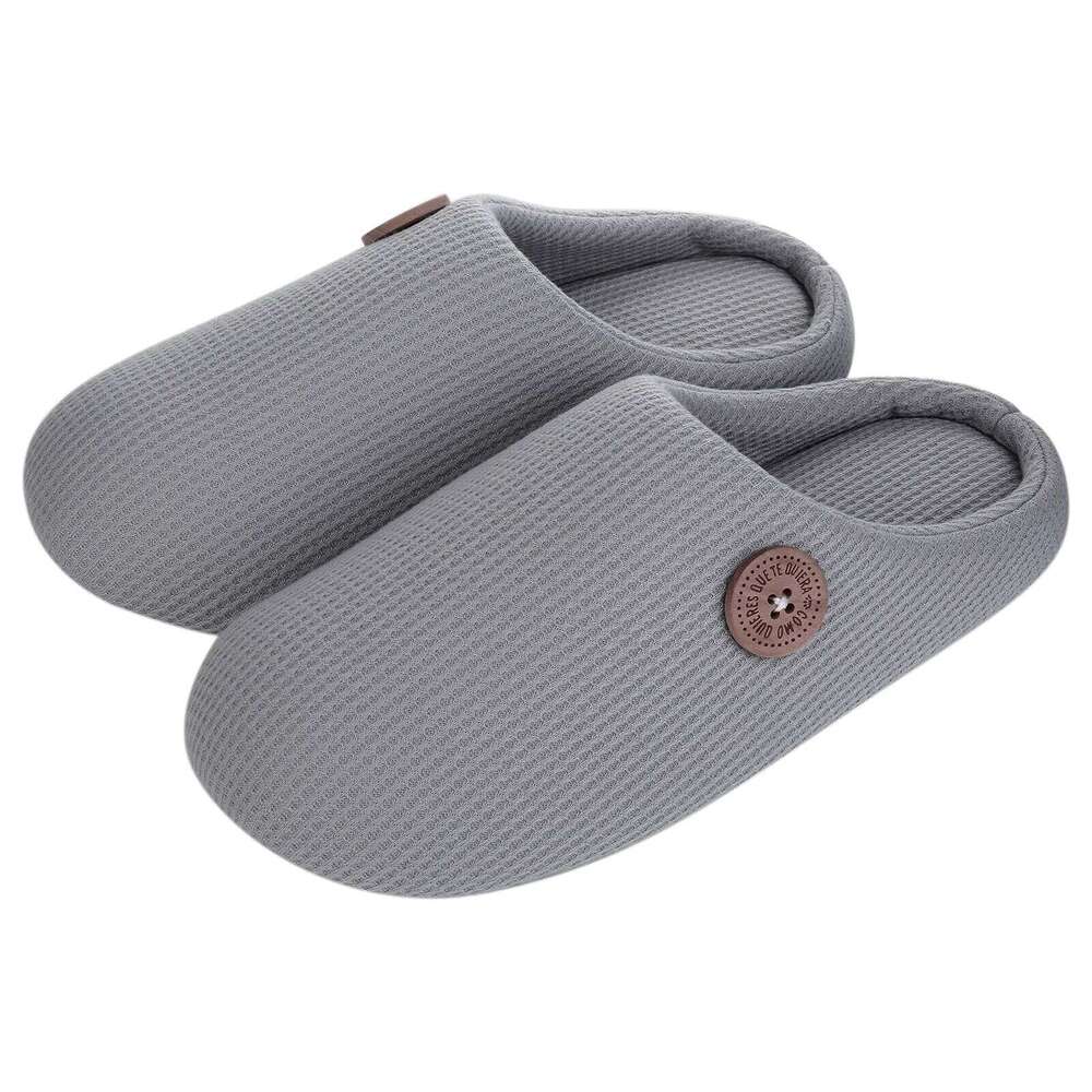 Kidmi Winter Indoor Classic Men Flat Soft Antiskid House Casual Bedroom Slippers