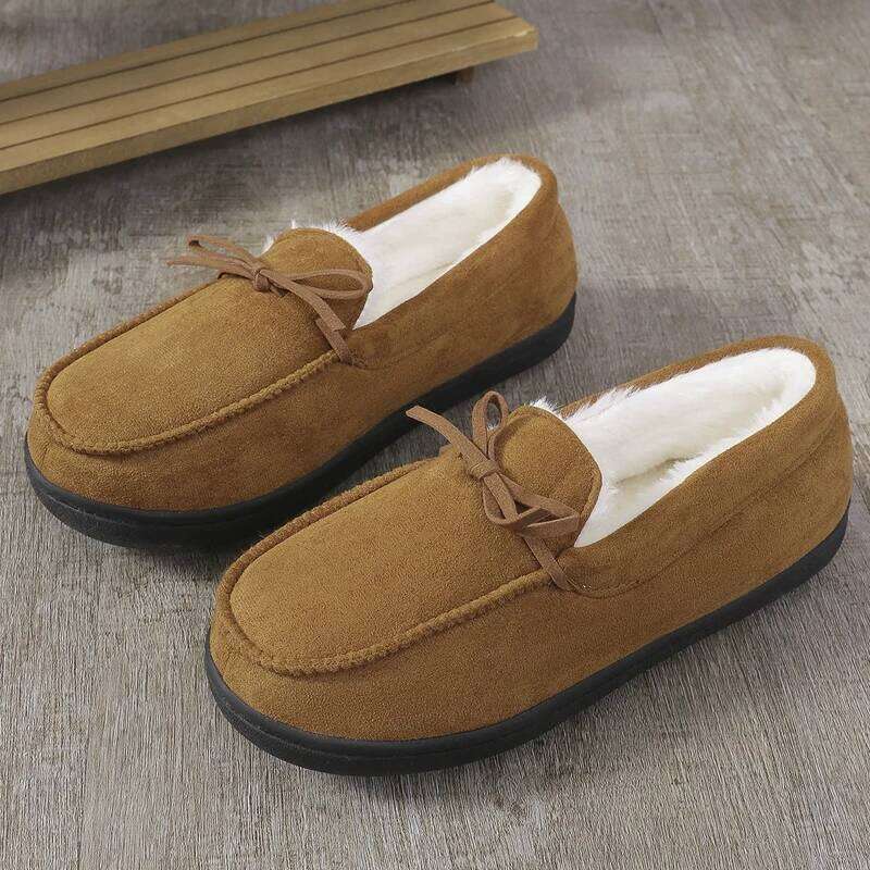 Kidmi Women's Cotton Anti-slip and Wear-resistant Closed-toe Outdoor Winter Warm Shoes New Couple Casual Slippers