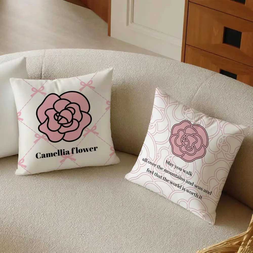 Camellia Premium Printed Cushion Cover | Anti-dust Mite | Living Room Sofa Decor PillowcaseT260305