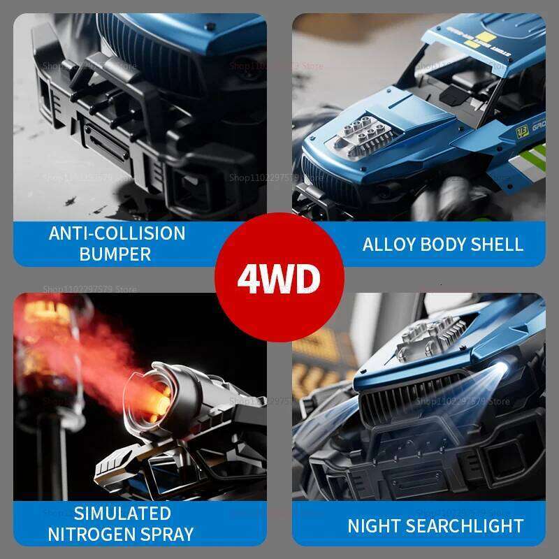 Y3 4WD Alloy Off-Road RC with Lights Drift Gesture Remote Control Toy Car for Kid Boy Christmas Gift Indoor Outdoor Z260304