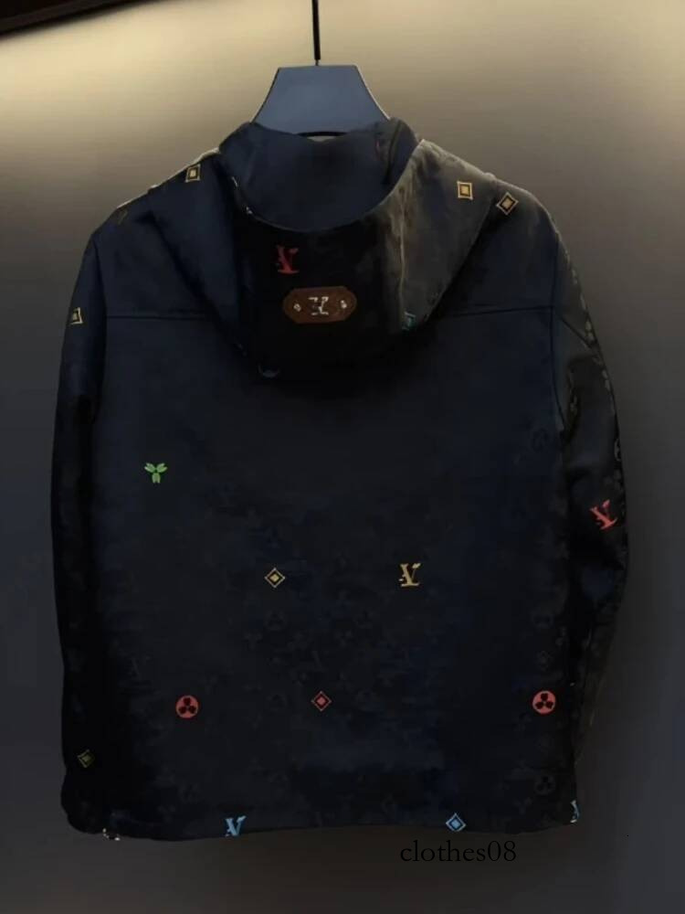Men's Spring Autumn Thin Casual Jacket Oversized Hooded Coat with Personalized Painting Print Couples Versatile Outerwear