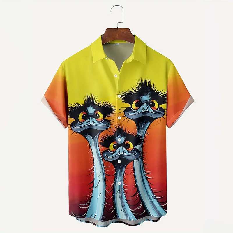 New 3D Dinosaur Shirts For Men Plants Mushroom Graphic Shirts For Women Fashion Hawaiian Top Shorts Blouses M260305