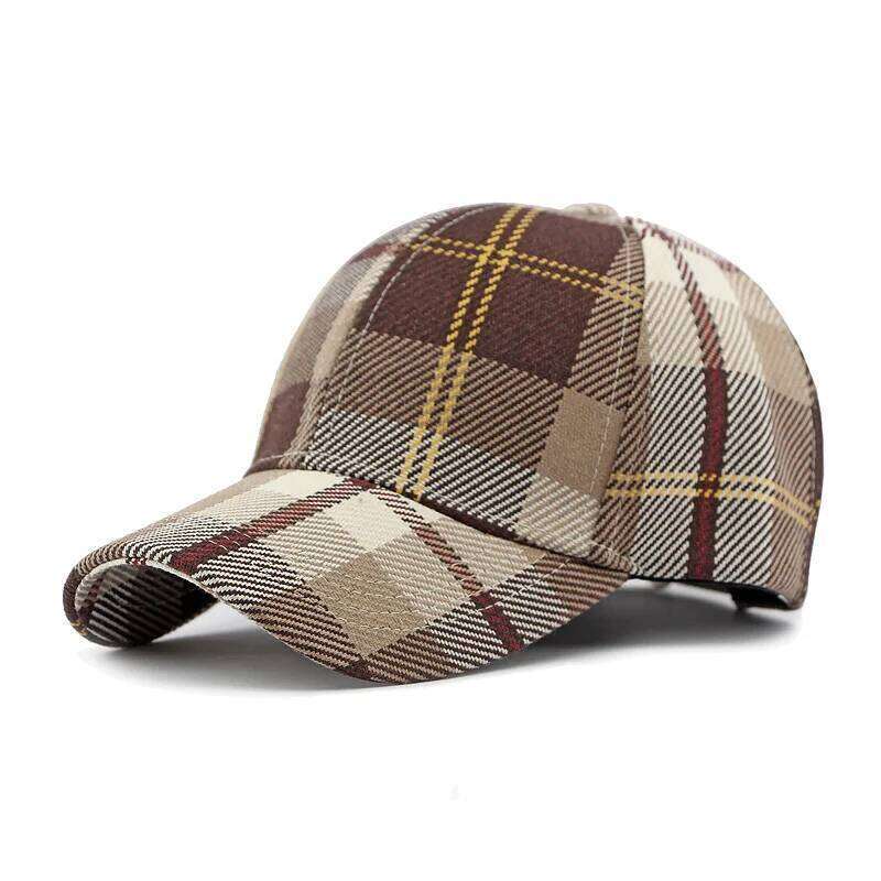 Plaid Pattern Baseball Cap, Sunscreen Snapback Outdoor Breathable Trucker Hat, Casual Dad Hat Y260304