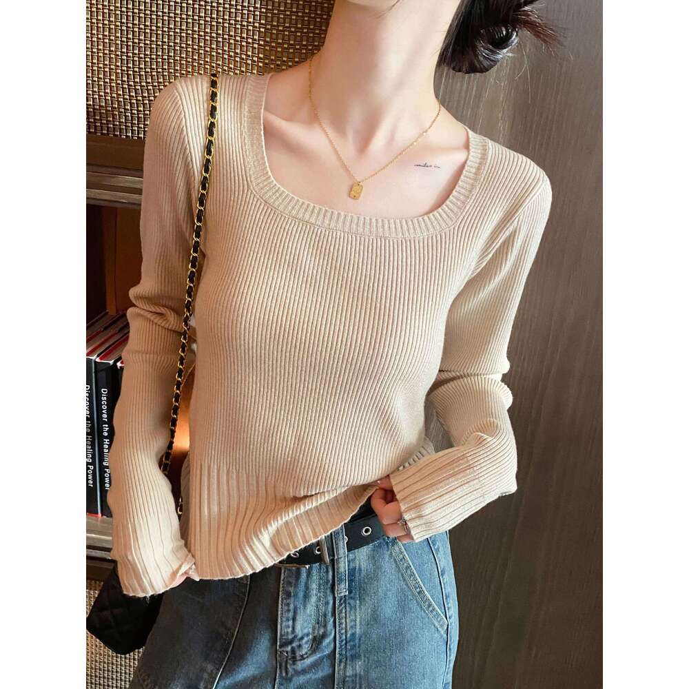 2025 U Neck Women Autumn Winter Sweaters Slim Knitted Pullovers Soft Warm Solid Jumper Female Sweater Casual Knitwear Jersey Top XJ260305