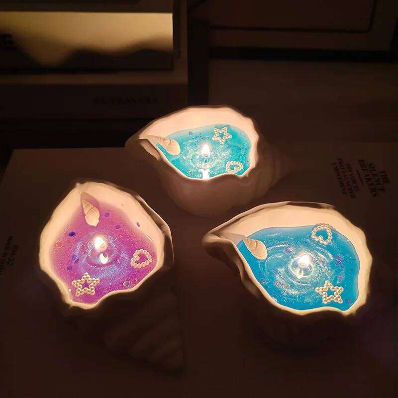 Fragrance Jelly Wax Handmade Gift Box Ambience Souvenir Ocean Wind Conch Aromatherapy Candle Ornament W260304 W260305