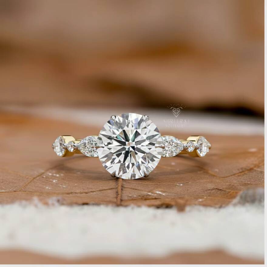 Custom Gia Igi Cvd HPHT 2CT Lab Grown Diamond 10K 14k 18k Solid Gold White Gold Rings Wedding Engagement Ring Jewelry for Women