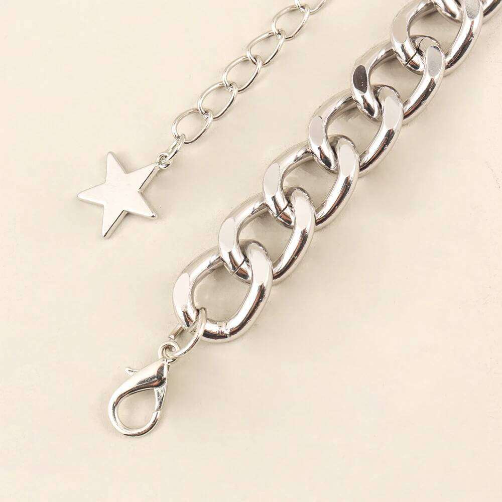 Ladies simple metal waist Star Pendant sexy elegant dress gold silver body chain S260304