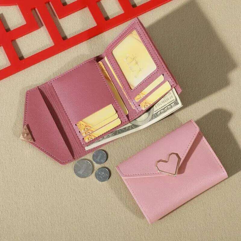 2023 New Small Women's Metal Short Fold Personalized Student Cute Mini Fashion Zero Wallet C260304