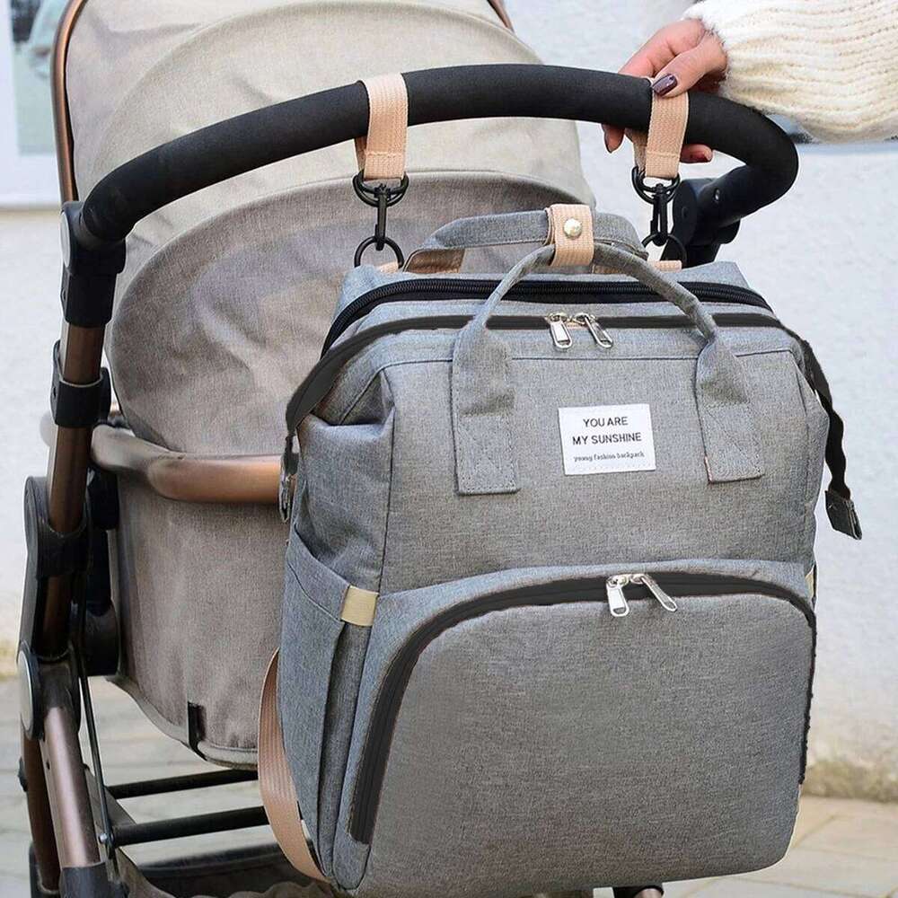 Foldable bed diaper with changing station insulated pocket and large capacity Multifunctional Double shoulder mommy bag Z260304