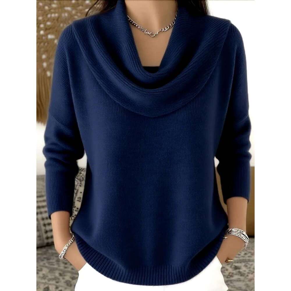 Autumn Women's Knitted Sweater Oversize Chic O Collar Pullover Soft Winter Warm Vintage Red Sweaters For Women 2025 Tops XJ260305