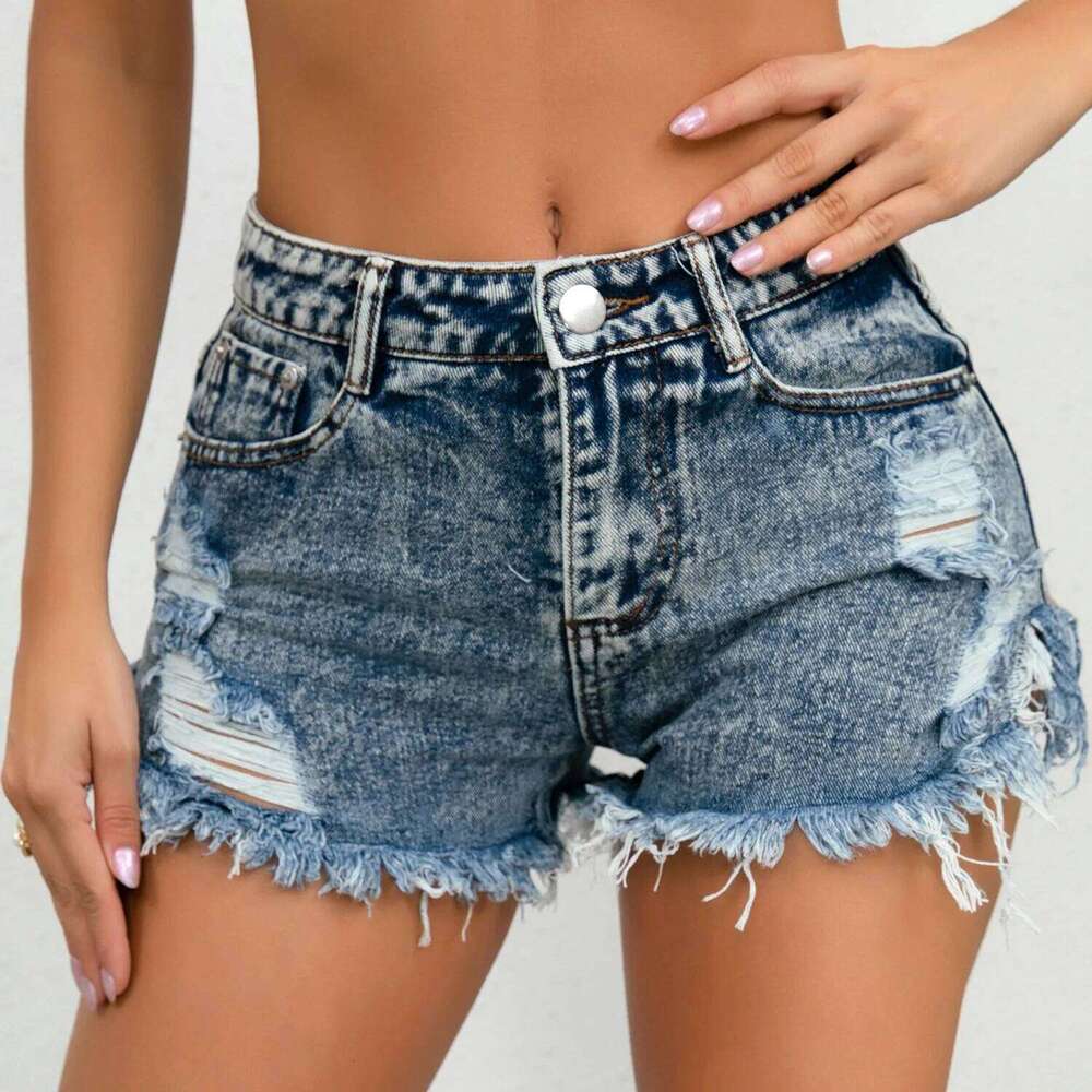 High Waist Sexy Summer Denim Hotpants Women 2025 Fashion Hole Streetwear Jean Shorts XJ260305