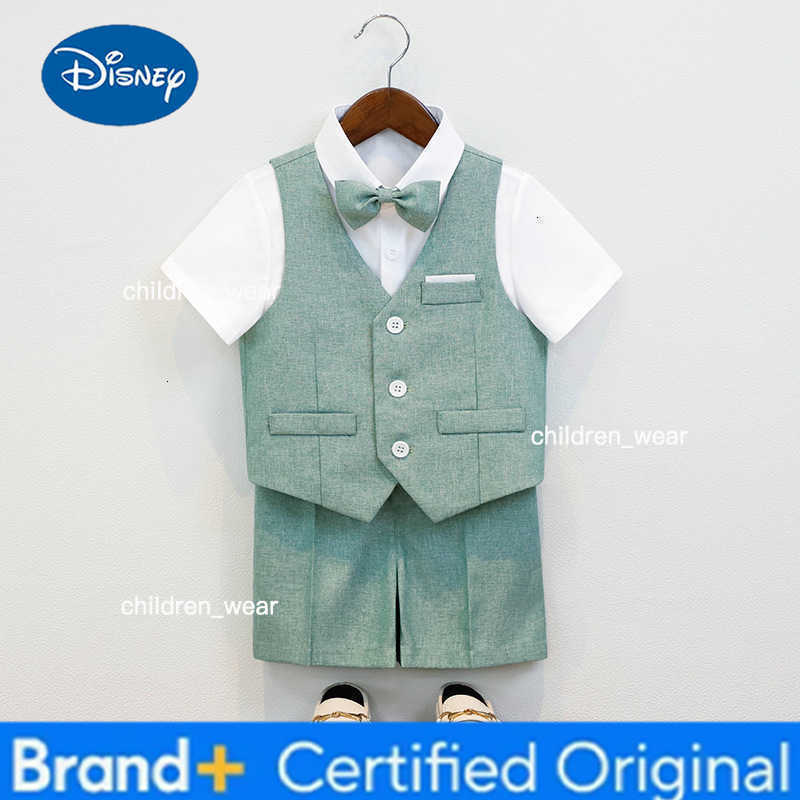 Disney JUCPKID Kids Boys Summer Vest Shorts Suit Formal Candy Color Children Boy Wedding Suit 1-10Y Kids Boys Short Sleeve Elegant Suit H260305