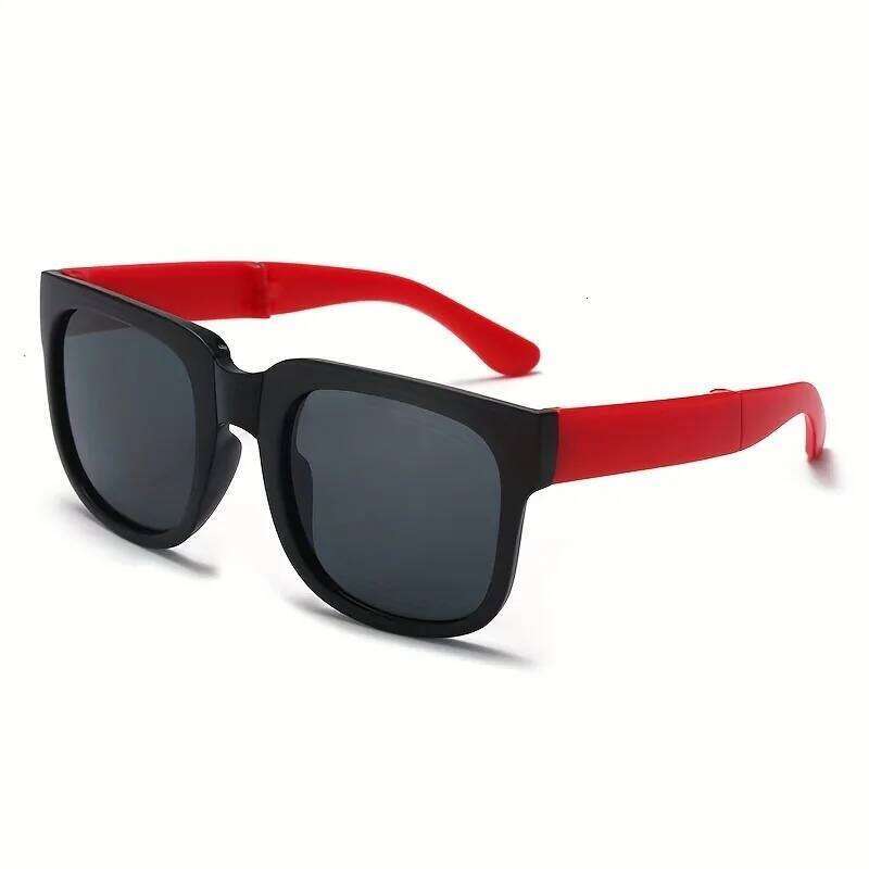 1 Pair Foldable for Boys & Girls Portable Square Frame Travel Playful Design|Durable Lenses Outdoor Glasses Z260305