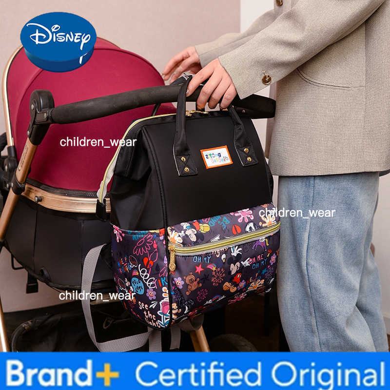 Disney Mickey New Diaper Bag Backpack Cartoon Fashion Storage Baby Bag Large Capacity Multifunctional Baby Diaper Bag Backpack H260305
