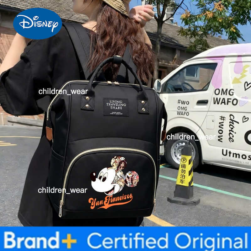 Disney New Mickey Mouse Pattern Backpack Cartoon Student Schoolbag Women Casual Outdoor Backpack Capacity Travel Bag Gift H260305