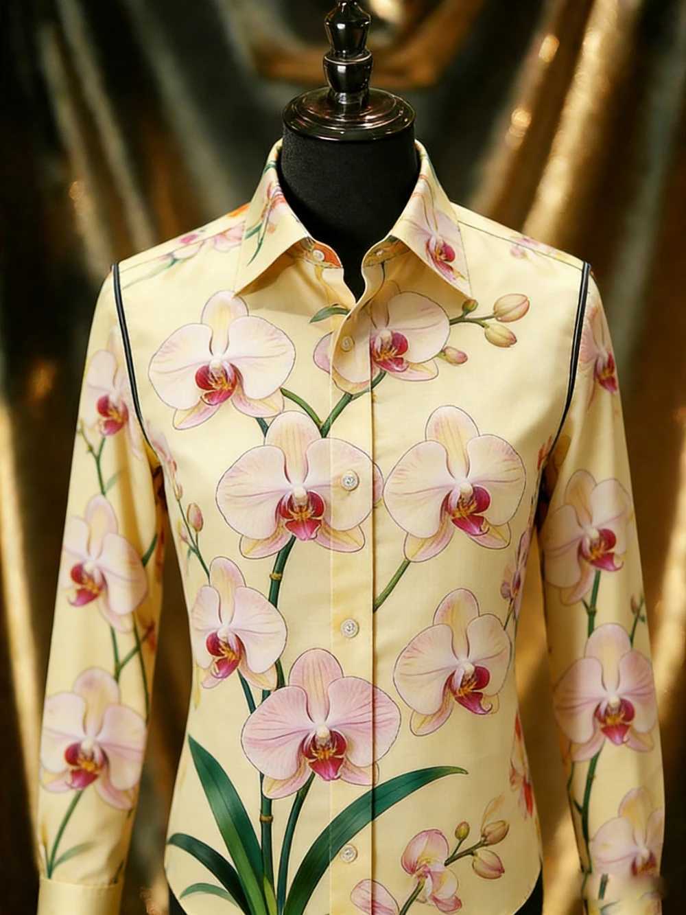 2026 Mens Light Color Fashion Casual Long Sleeve Shirt Plant Flower HD 3D Printed Shirt Hawaiian Vacation Party Mens Clothing M260305