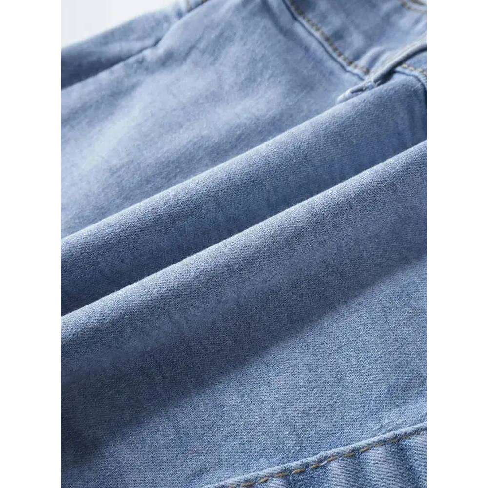 Women's Denim Shorts High Waisted Asymmetric Button Detailing Ideal for Trendy Summer Outfits Casual Occasions XJ260305