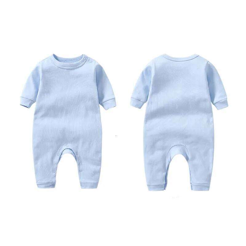 Baby Clothing Jumpsuits 0 To 6 Months Cotton Long Sleeves Solid Color Footless Button-up Onesies Newborn Boy Girl Outfits Z260304