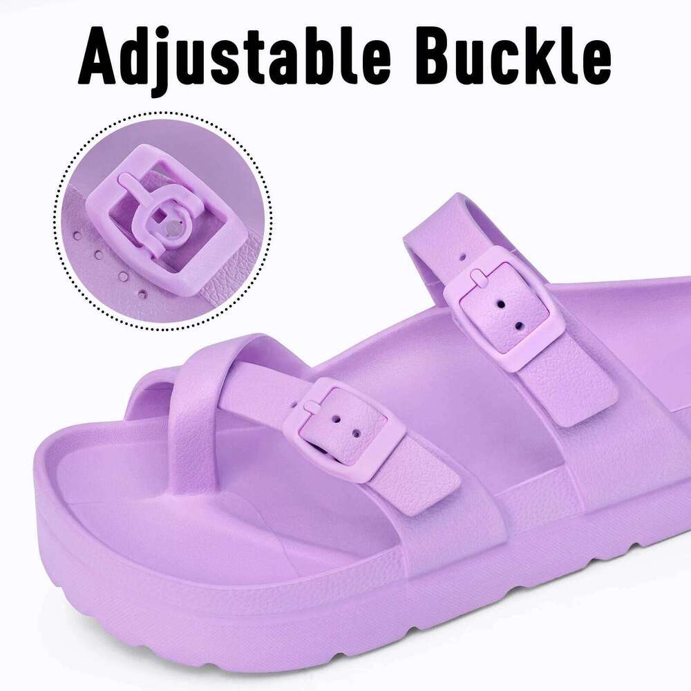Kidmi Pillow for Men Thick Sole Adjustable Buckles EVA Flat Summer Women Nonslip Cloud Sandals
