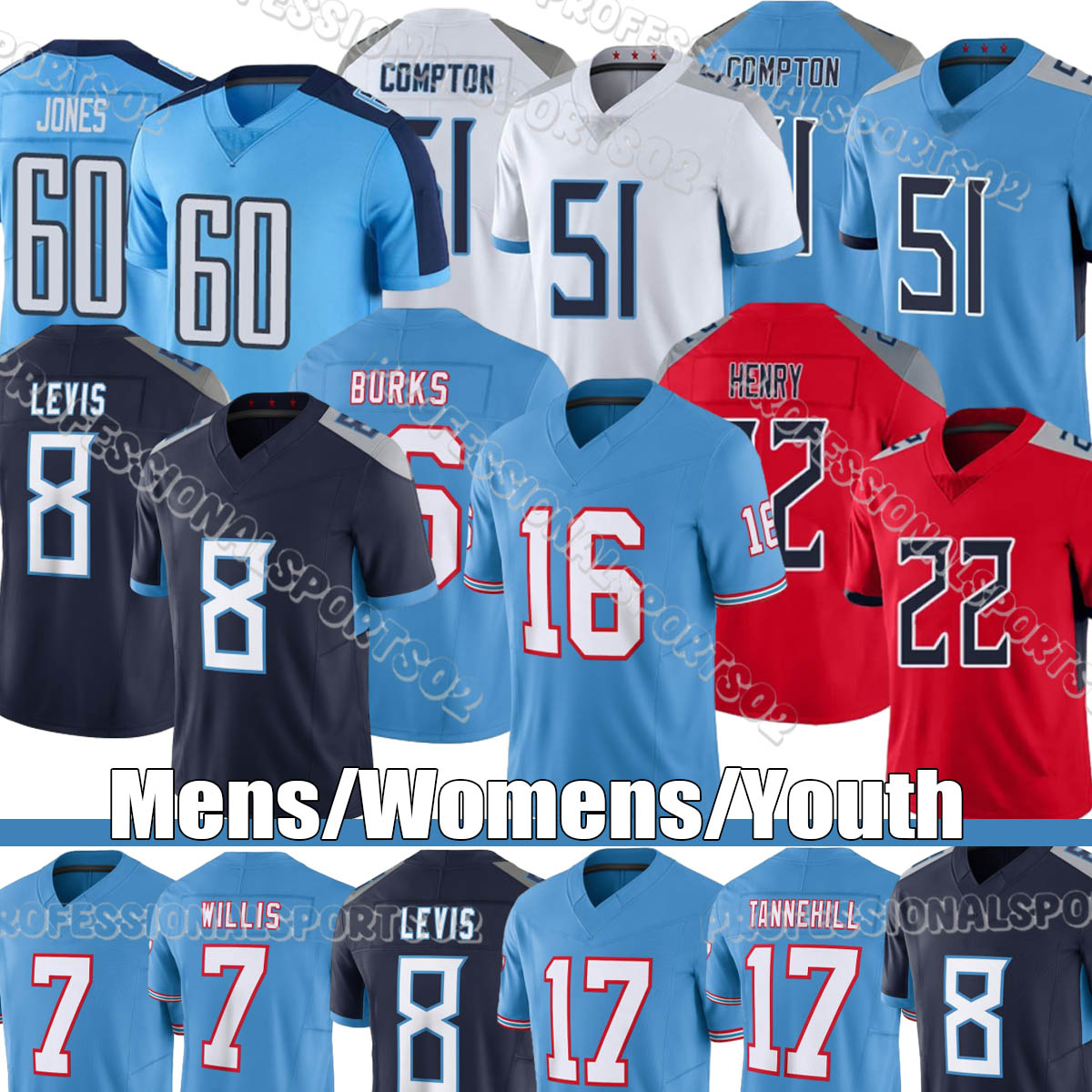 Tennesse city Titan Jersey #1 Ward #20 Pollard #98 Simmons Titan Jersey Cameron Ward Tony Pollard Jeffery Simmons Tennessees city Titanss Jersey