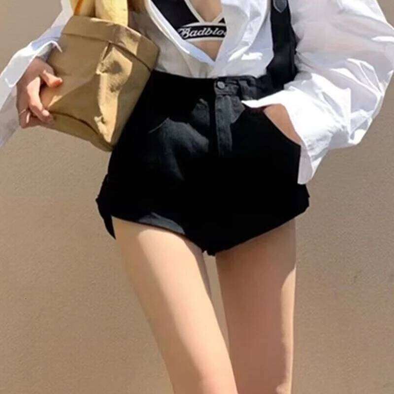 Denim Shorts Women Casual Shirring All-match Streetwear Prevalent Summer Female High Waist Korean Style Loose Harajuku Simple XJ260305