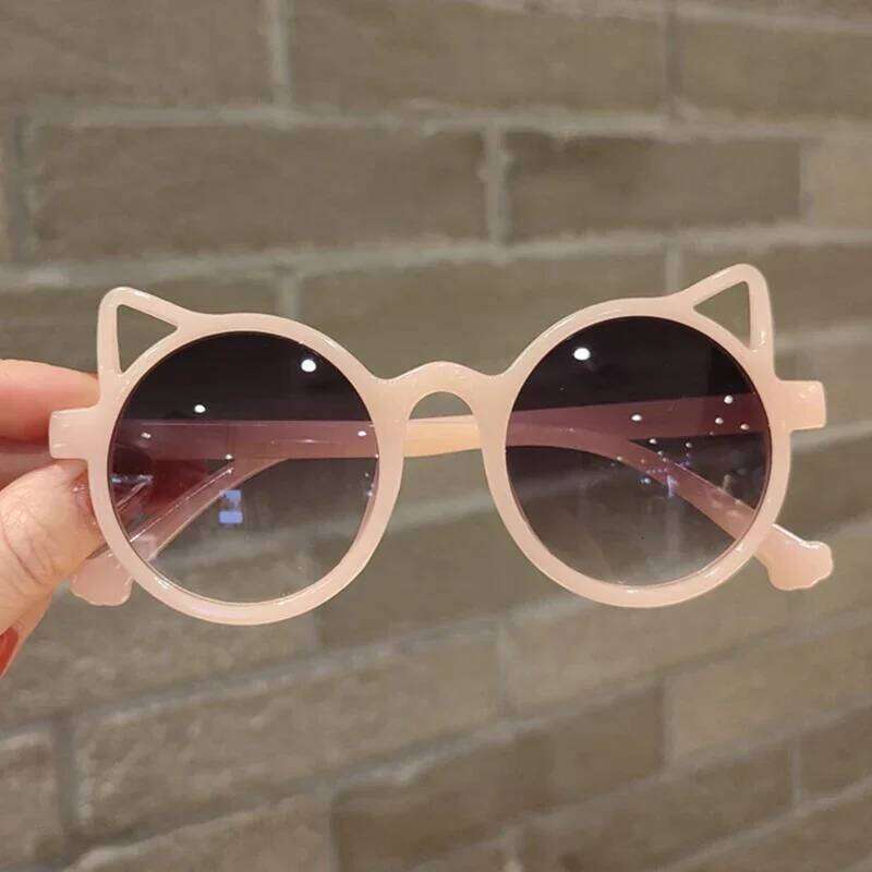 Girls Boys Cute Animal Cartoon Ears Kids Eyewear Outdoor Sun Protection Children Vintage Classic Sunglasses Z260305