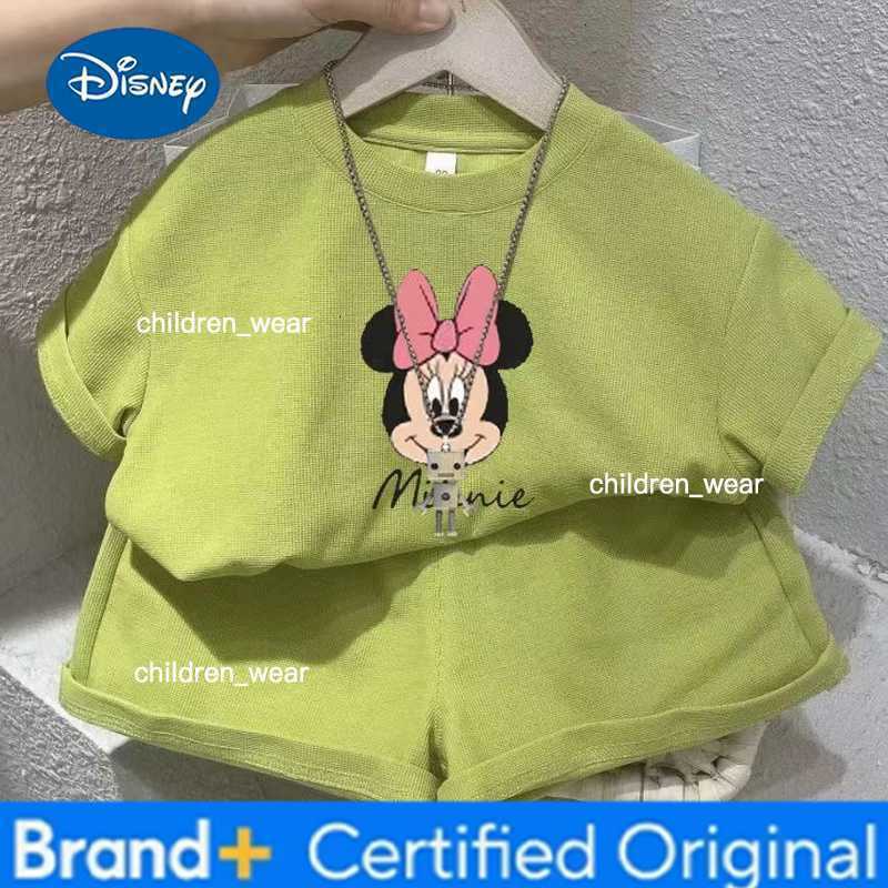 Disney Summer Baby Girls Clothes Set Kid Fashion Printed T-Shirts And Shorts 2pcs Suit Children Short Sleeve Top Bottom Outfits H260305