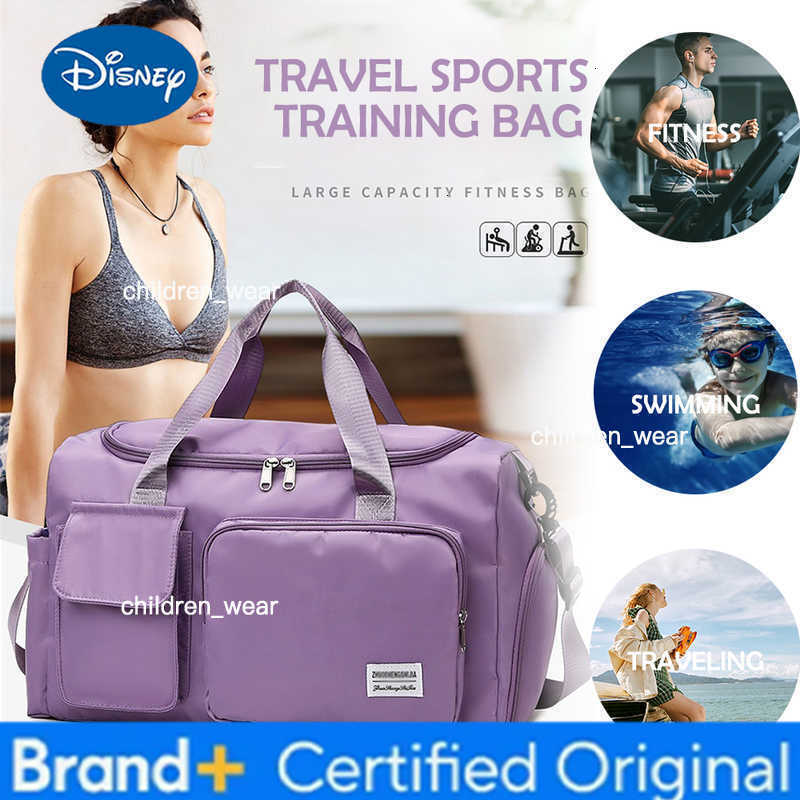 Disney The Lion King Cartoon Travel Bag Large Capacity Storage Shoulder Bags Gym Duffle Pack with Shoe Compartment Portable HandBag H260305