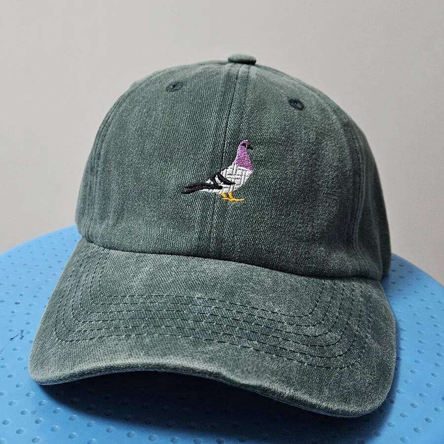 Embroidery Pigeon Design Spring vintage Baseball caps Men Women Water Washed Sunscreen Sun Sports Fishing Sunshade Dad Hat Y260304