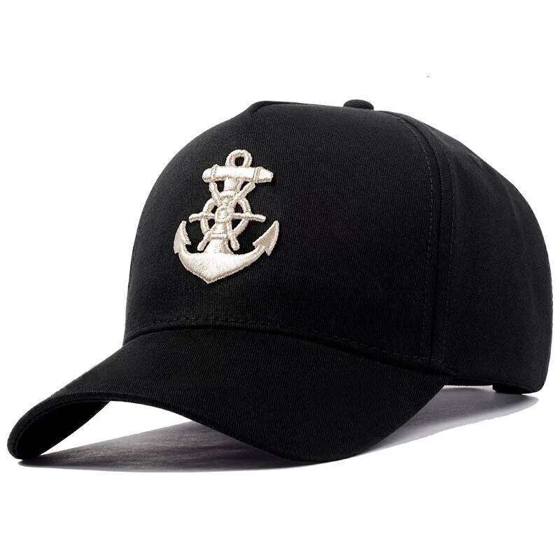 New High Quality Baseball Caps For Men 5 Panel Solid 100% Cotton Anchor Embroidered Sun Visor Snapback Hip Hop Dad Trucker Hats Y260304