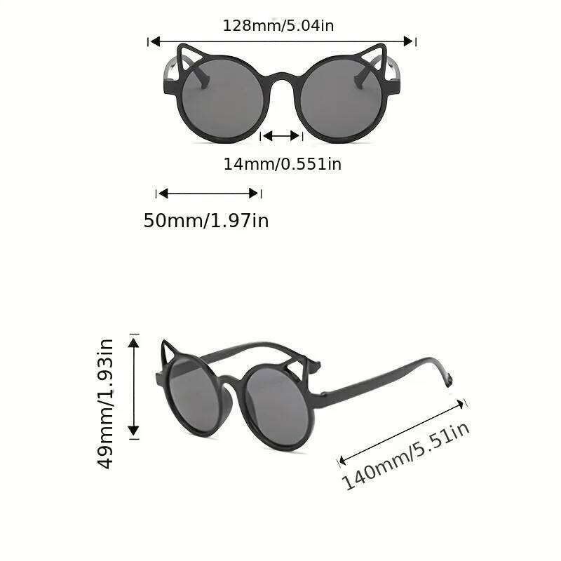 Cute Kitten Ear Cartoon Outdoor Sun Protection Children Sunglasses Classic Kids Eyewear Girls Boys Sunshade Z260305