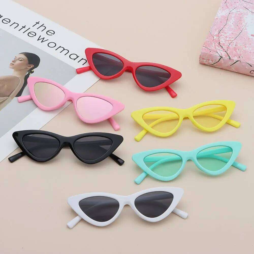 Fashion Candy Color Sunglasses Kids Aged 3-9 Years Trendy Retro Cat Eye Sun Glasses Boys Girls Non-Polarized Shades Party Favor Z260305