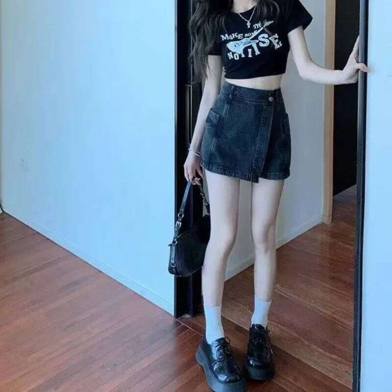 Shorts Women Vintage American Style Fashion All-match Aesthetic Retro Lady Summer Casual Streetwear High Waist Chic Denim Slim XJ260305