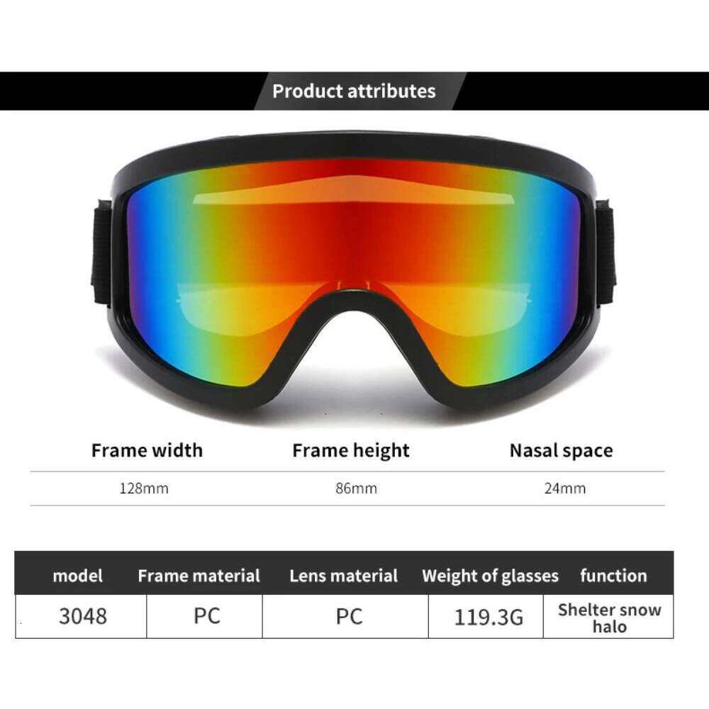 Ski Men Women Snowboard Glasses Winter Outdoor Sport Snow Sunglasses Uv400 Double Layers Lens Anti-Fog Skiing Goggles 9 S260304